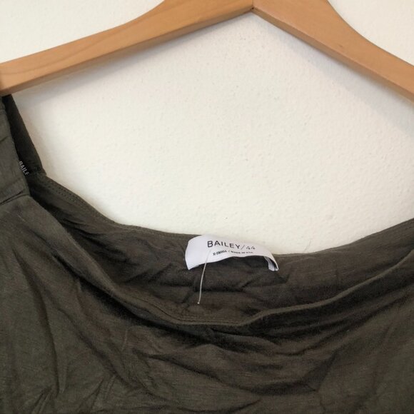 BAILEY 44 ANTHROPOLOGIE ANTHRO Off the Shoulder 3/4 Sleeve Shirt Olive Green Top - Picture 9 of 15